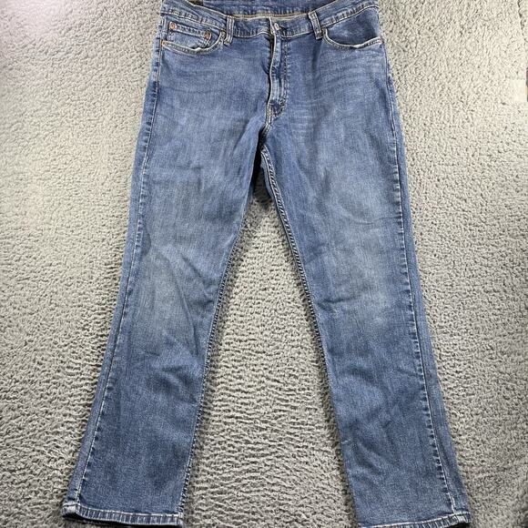 Levis 511 Jeans Mens 38X32 Blue Slim Straight Leg FITS 38x31 Whiskered Denim - Picture 1 of 12